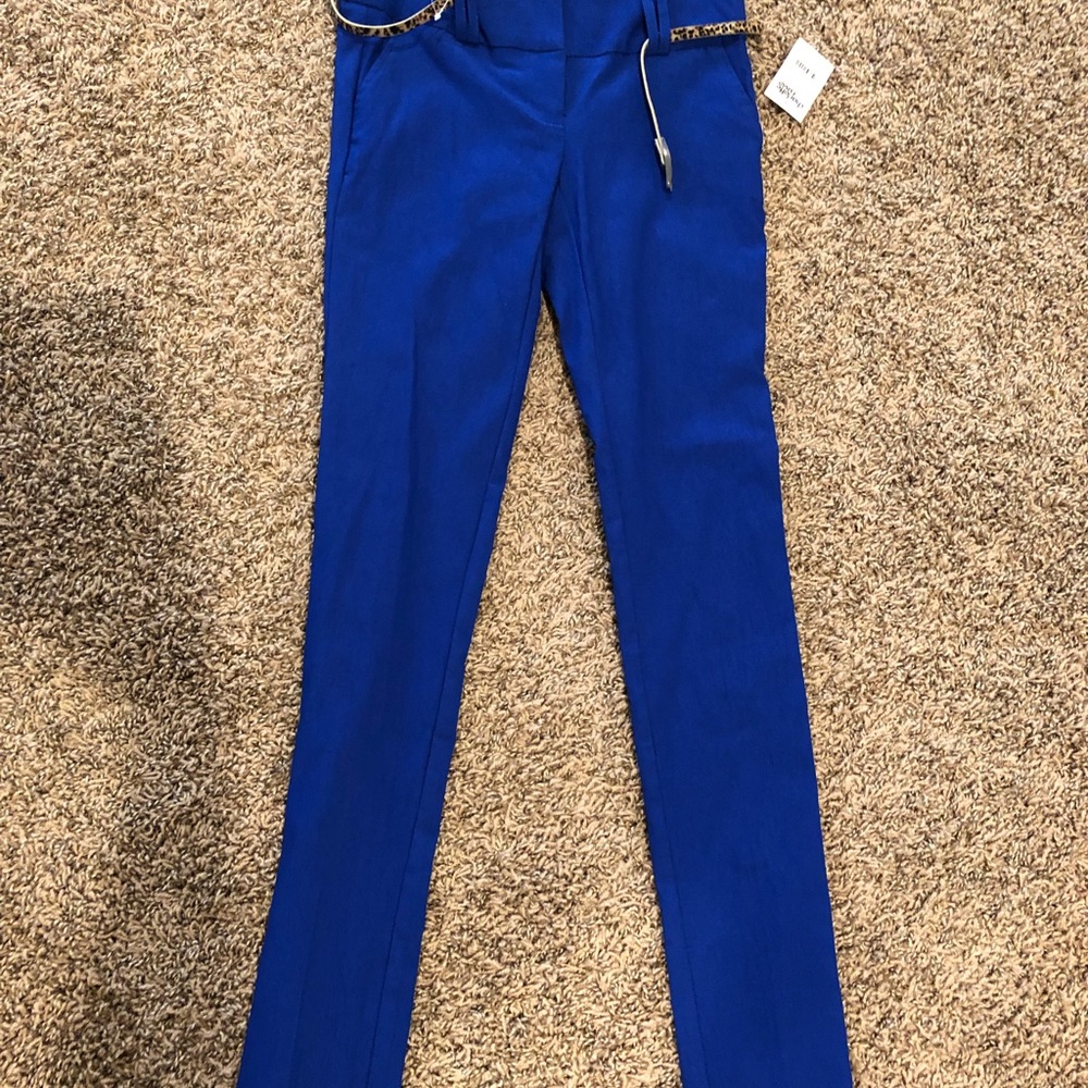 Charlotte Russe Blue pants with leopard belt 🎉